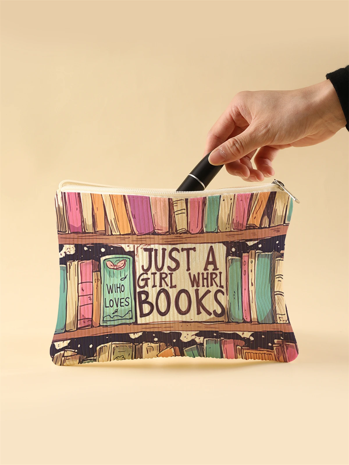 Corduroy Travel Cosmetic Bag Portable Makeup Storage Bag Purses Women Large Capacity Zipper Make Up Organizer Storage Clutch