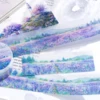 Mr. Pape, 200cm/roll, forest mountains and rivers PET tape landscape stickers DIY scrapbook diary decoration stationery stickers 3