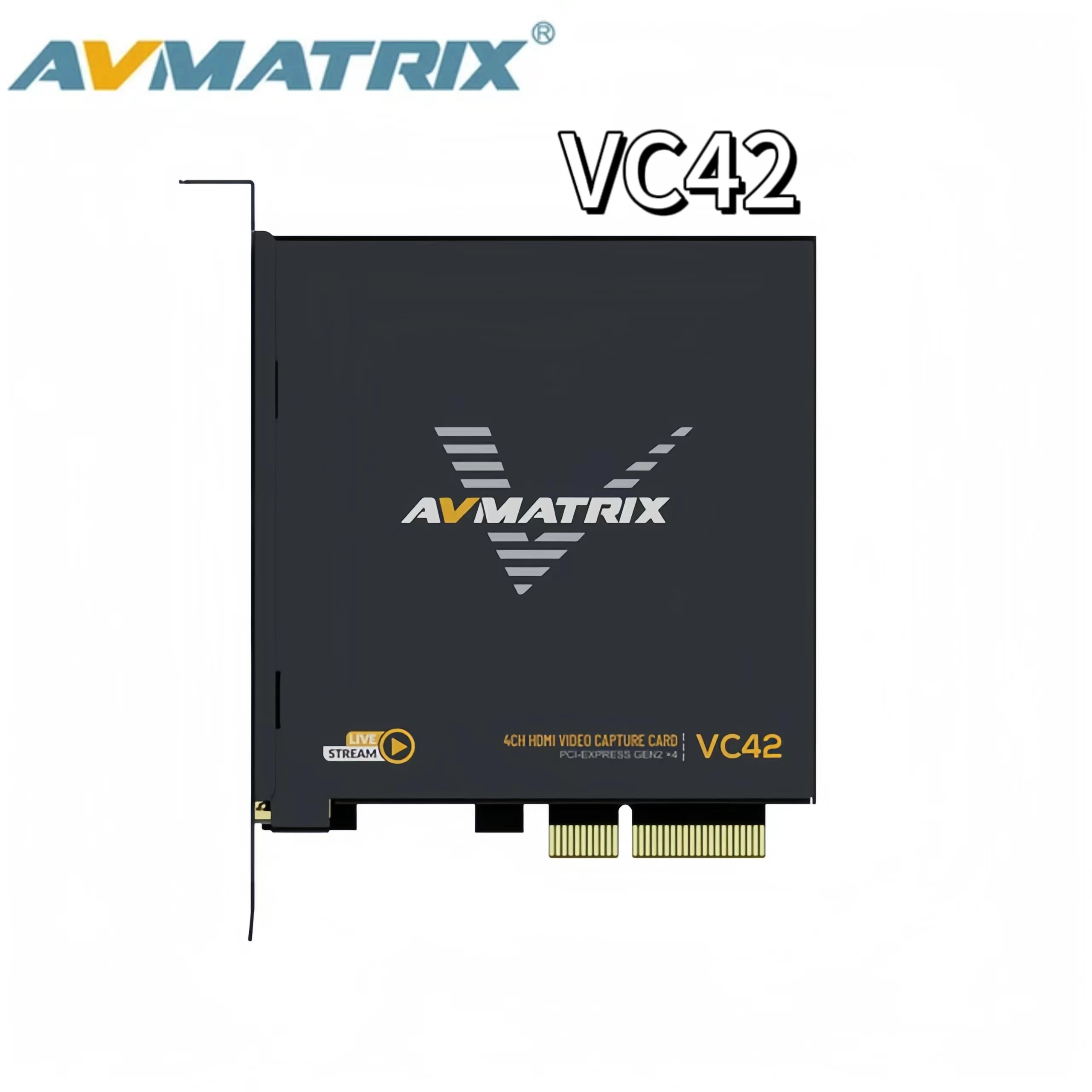 

AVMATRIX VC42 Uncompressed 4 Channel HDMI PCIE Video Capture Card for OBS/Potplayer/XSplit/vMix Live Streaming