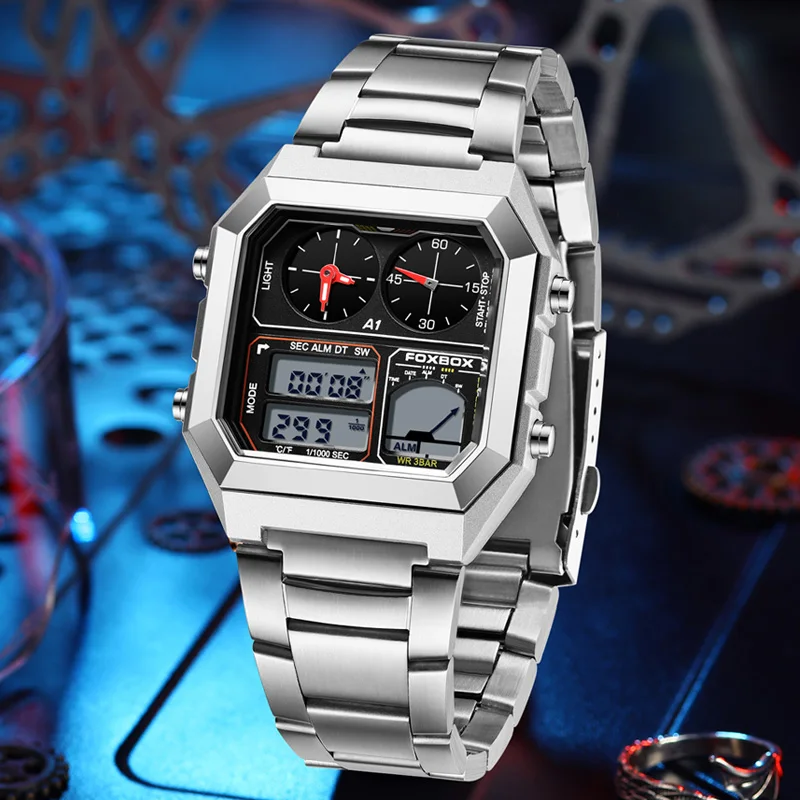 FOXBOX العلامة التجارية الفاخرة الفولاذ المقاوم لل...