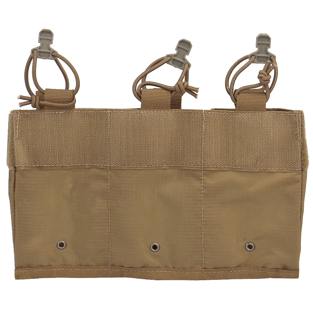 Triple 762 Magazine Pouch DOPE Front Bag Kangaroo Insert Pack Elastic Shock Cord Retention Quick Access Pull Tabs Airsoft Ferro magazine pouch