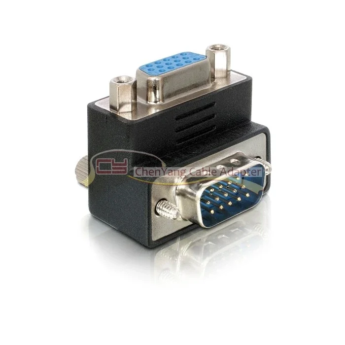 1pcs 90 Degree Up Down Left Right Angled VGA SVGA Male To VGA 15Pin Female Monitor Adapter for PC Laptop TV