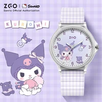 ZGO Sanrio Kuromi Kids Watch Girls Student Cute Luminous Waterproof Purple Quartz Watch Gift 337