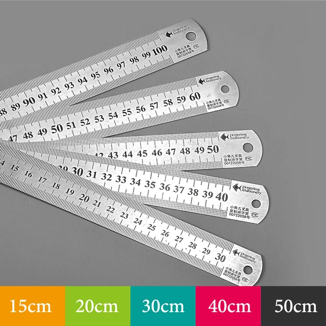 Stainless Steel Double Side Straight Ruler Centimeter Metric Scale Metal  Ruler Precision Measuring Tool 15cm/20cm/30cm/40cm/50cm - AliExpress