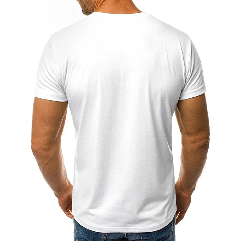 Casual Men's Short Sleeve Round Neck Fashion Cotton Graphic Printed T - Shirts Tops 2