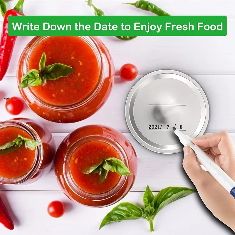 Canning Lids Regular Mouth For Ball/Kerr Jars Split-Type Metal Jar Lids Silicone Seals Silver