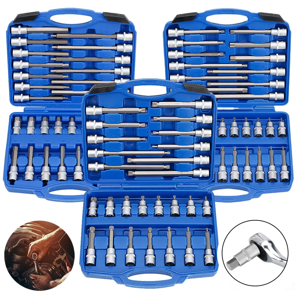 26pc/30pc/32pc Erweiterte Buchse Hülse Set Auswirkungen Buchse Set 1/2 "Tief schraubendreher-bits Kit Hand Werkzeug Auto Reparatur Werkzeuge