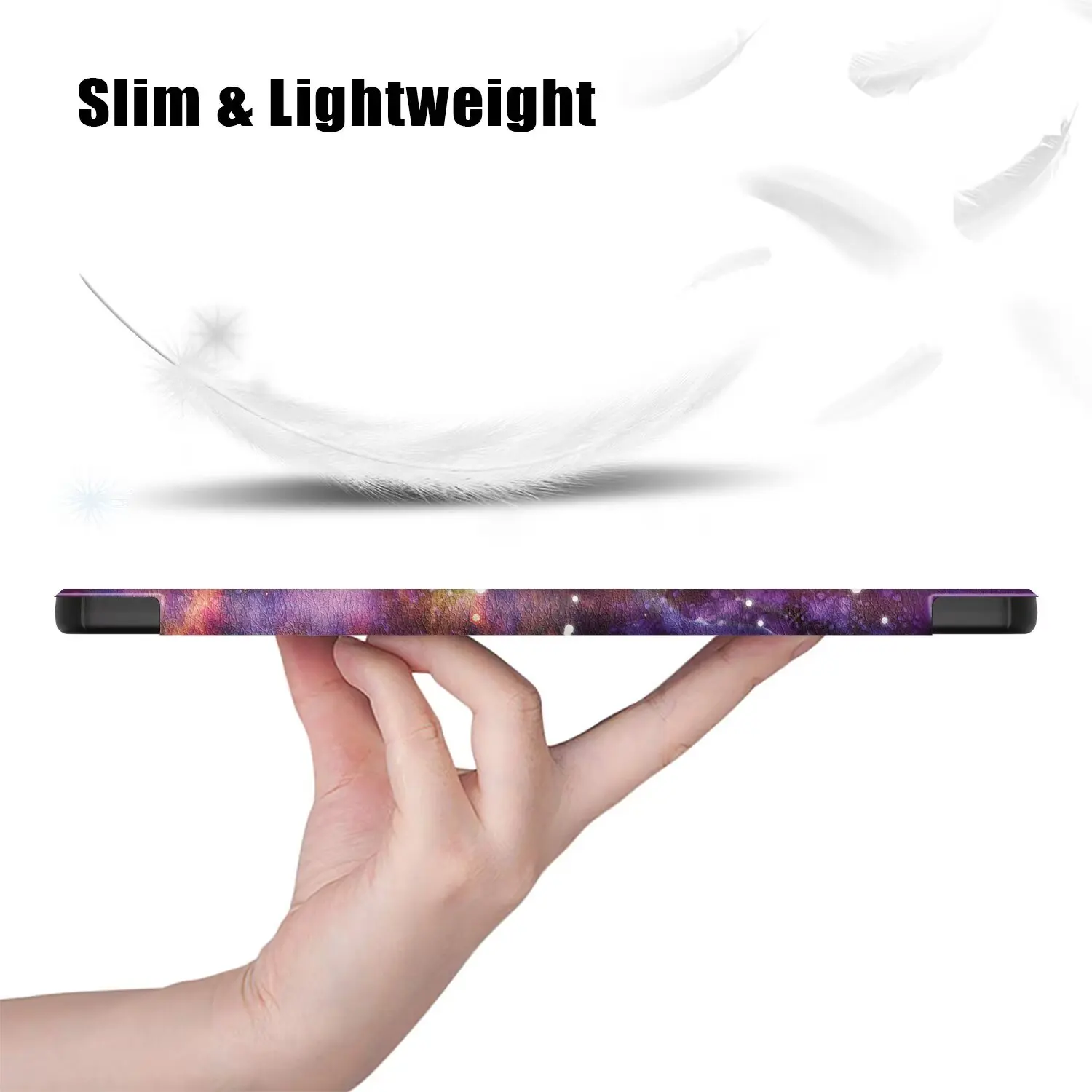 Smart Triple-Folding Stand Cover with Hard Back