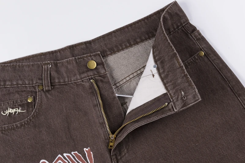 Utopia Shorts American Wash Made Old Graffiti Alphabet Print Loose Cactus Jack Denim Shorts for Men Women
