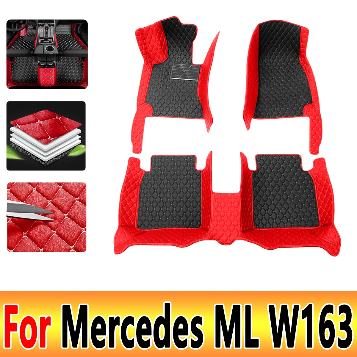 

Car Floor Mats For Mercedes ML W163 1998-2005 DropShipping Center Interior Accessories 100% Fit Leather Carpets Rugs Foot Pads