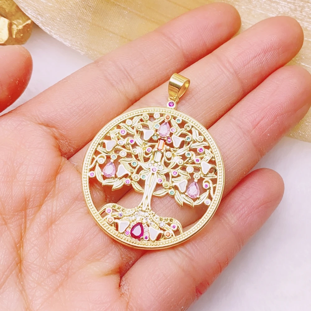 Juya 18K vergoldete, mit Zirkonia besetzte, dekorative Emaille-Hamsa-Hand-Fatima-Griechisches-Böses-Auge-Anhänger für DIY türkische Talisman-Schmuckherstellung – Detail 19