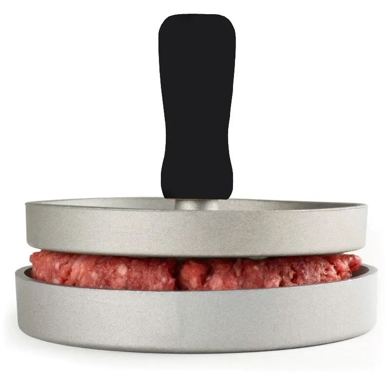 Burger Press Patty Maker Aluminium Hamburger Mold Non-Stick with 100 Patty Papers