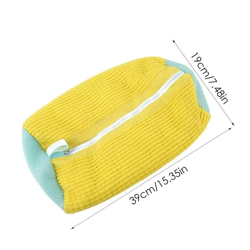 Cotton Shoe Laundry Bags, Anti-Deformation Washing Machine Bags for Shoes/Clothes, Fluffy Lint, Reusable Mesh Organizer 4