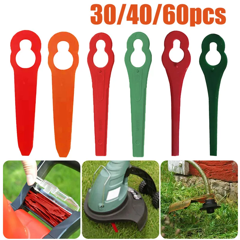 60pcs Gourd Shaped Plastic Replacement Brush Cutter Blade Grass Trimmer Knife Lawn Mower Fittings Accessories For Garden Tool - Garden Power - AliExpress