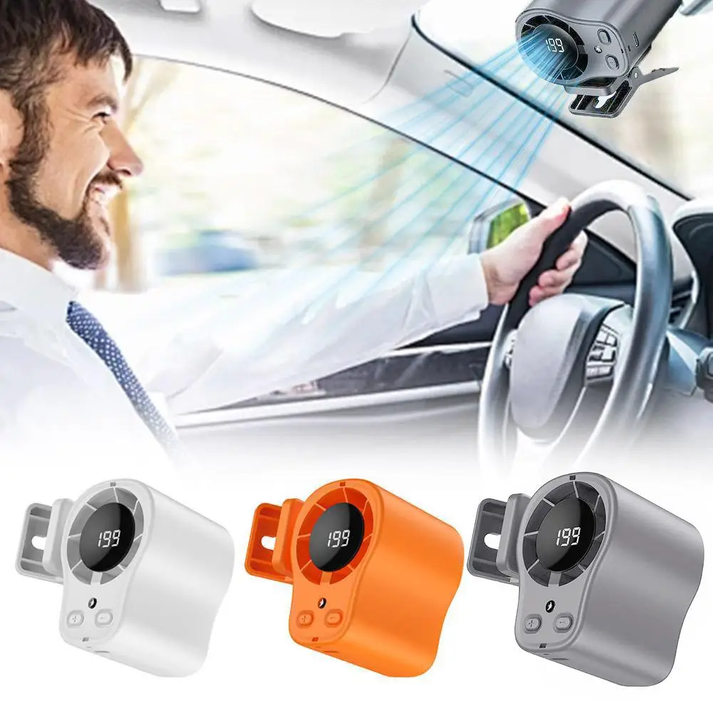 Portable USB Rechargeable Clip-On Fan with LED Display and 360° Rotation