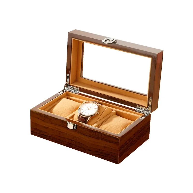 Luxury Wood Grain Watch Box 3 Slots Velure Quartz automatic Mechanical Series Storage Smooth Surface Watch Box Jewelry Gift