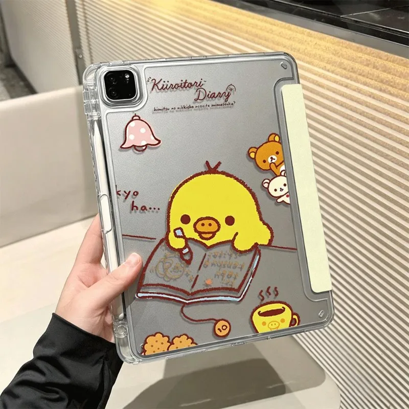 Cheerful Yellow Chick Foldable Tablet Case - Kid-Friendly Design