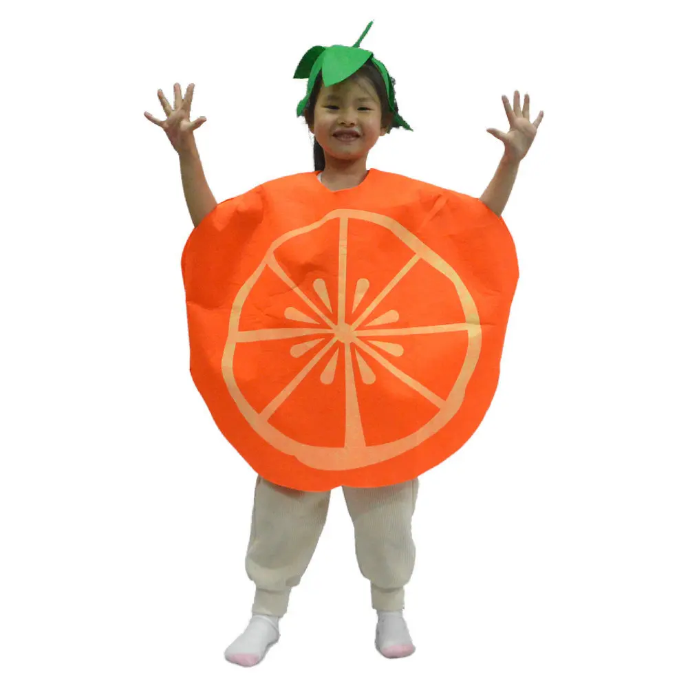 Children's Day Performance Costume Game Party Clothes School Performance Out Fruit Costume Fixture Non-Woven Orange