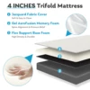 JHK Three Fold Portable Floor Bed,Certified By CertiPUR-US,Suitable For Travel,Camping,And Yoga,Soft Touch And Flexible Zipper 2