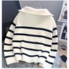 Sweater pullover women Spring and Autumn underwear 2024 New zipper stripe underlay short style popular premium sweater female 3
