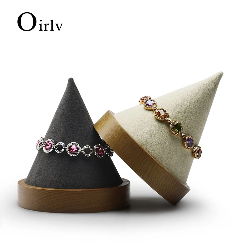 

Oirlv подставка для браслета из цельного дерева с круглым основанием держатель для ювелирных изделий из микрофибры органайзер для ювелирных изделий для Витрины Магазина