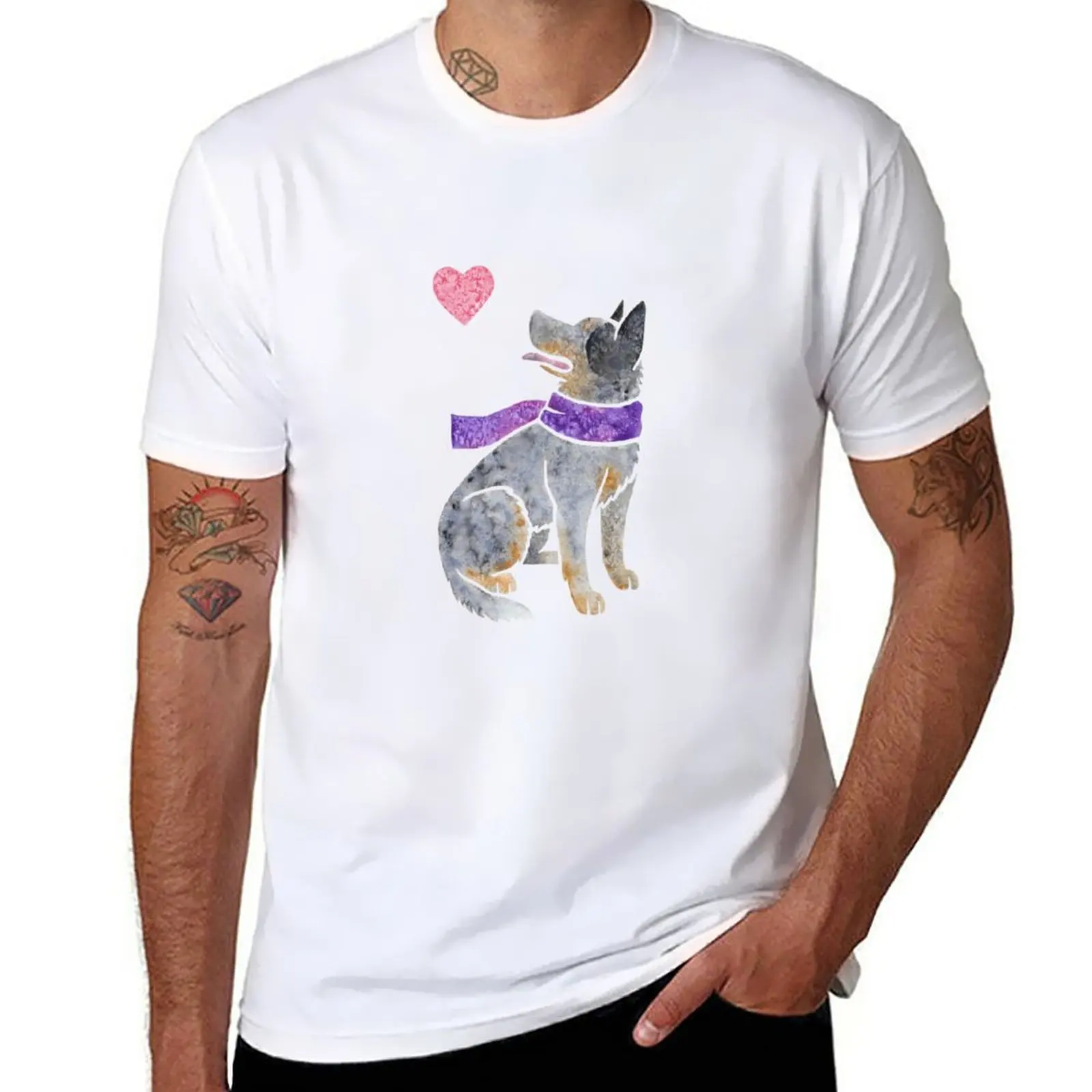 

New Watercolour Australian Cattle Dog T-Shirt customized t shirts new edition t shirt aesthetic clothes mens t shirts pack