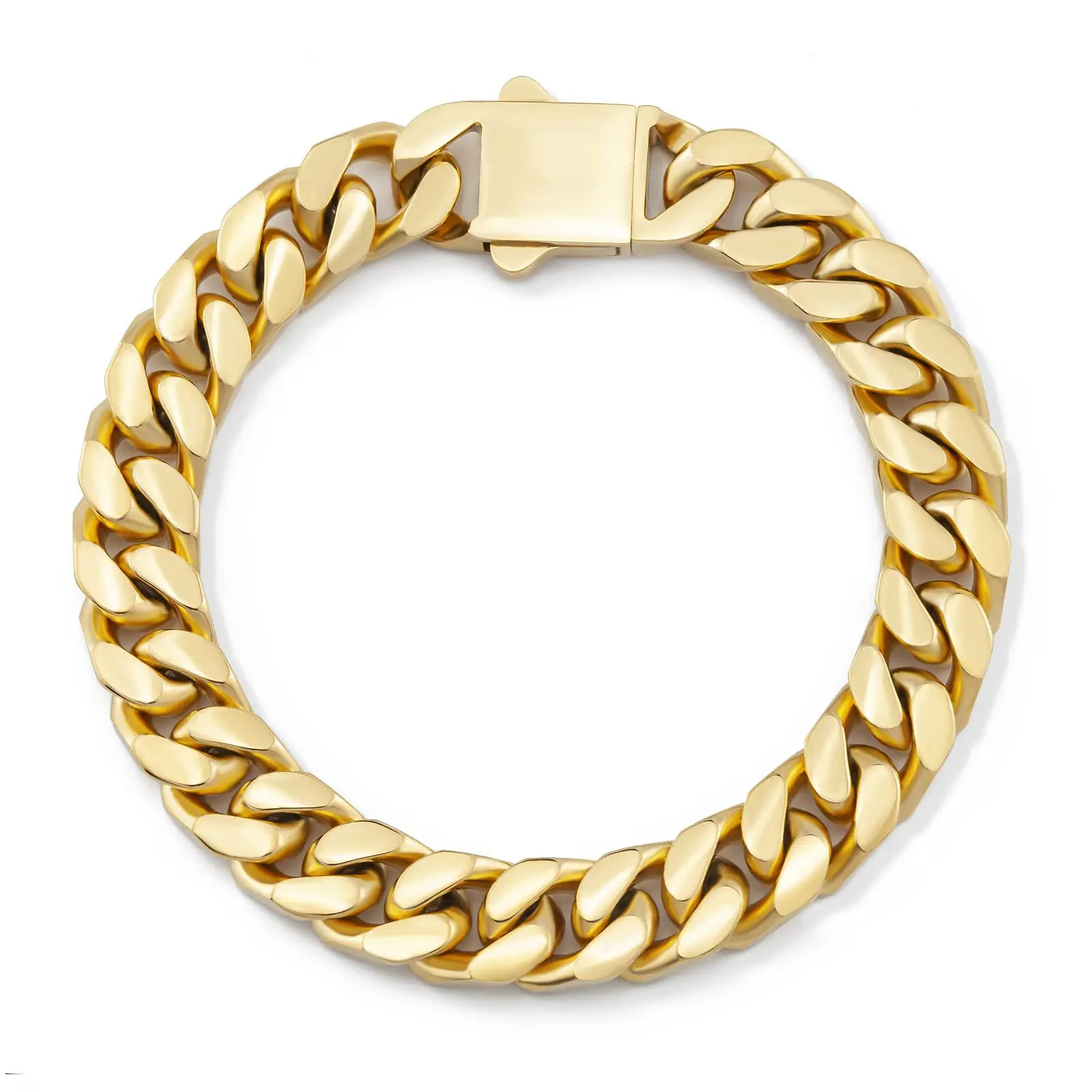 8/10/12/14mm Wide Miami Cuban Link Chain Bracelet for Men