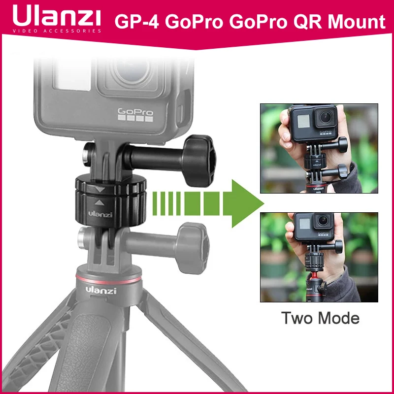 ULANZI GP-4 Action Camera Magnetic Quick Release Tripod Mount,Standard 1/4 Screw Mount and GoPro Interface For Gopro Max Hero 8/7/6/5 OSMO Sports Camera Vlogging 