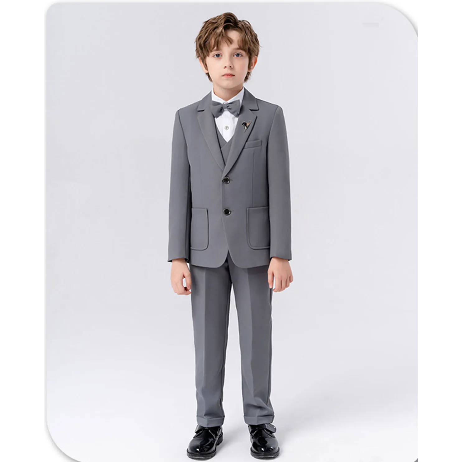 Toddler Classic Boys'Formal Suit Set Kids Formal Outfit Boys Formal Dresswear Vest Set 5