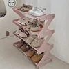 Simple 4-layer assembled shoe rack Z-shaped fabric dustproof assembly storage rack for household storage 6