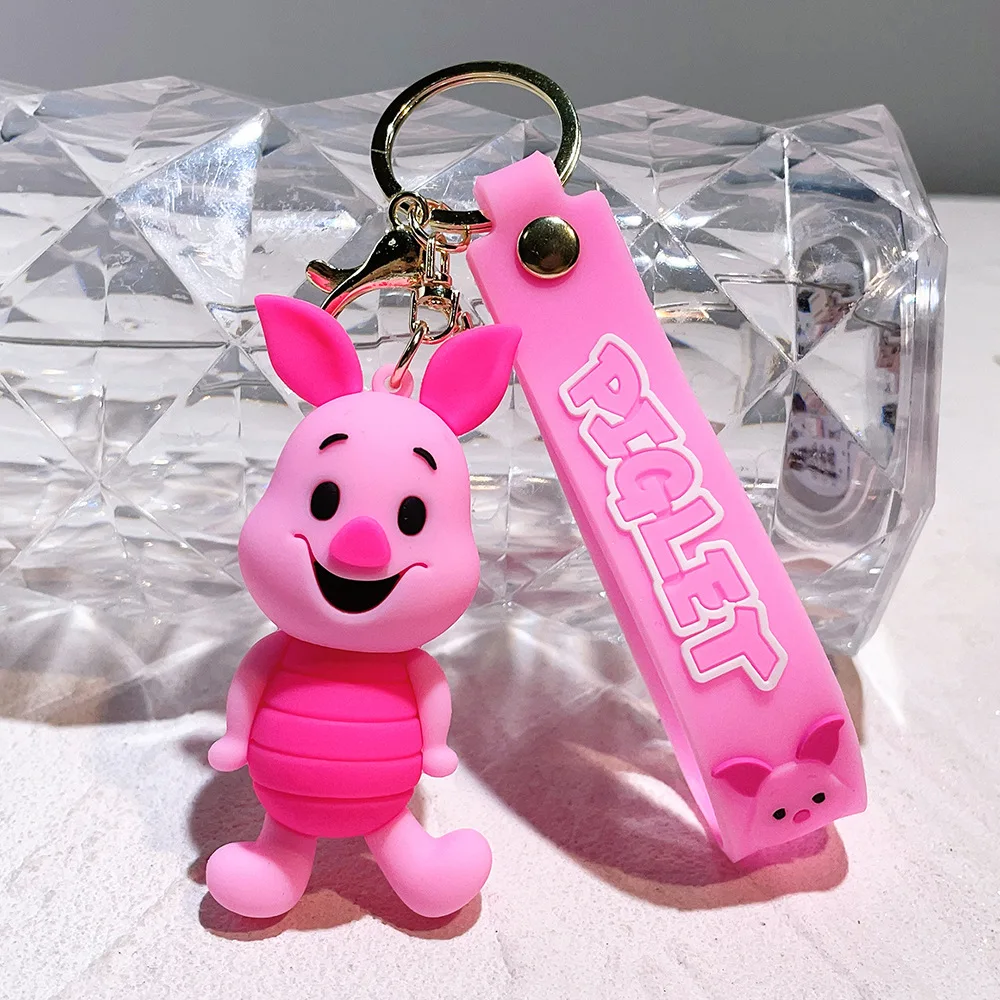 Winnie The Pooh Keychain Cute Bag Decoration Cartoon Couple Silicone Doll Exquisite Car Keychain anime keychain,keychain pendant