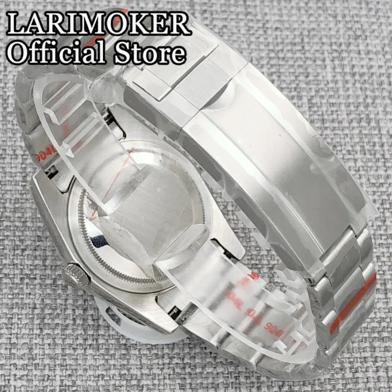 LARIMOKER 36 mm/39 mm schwarzes Zifferblatt mit grün leuchtendem Herren-Saphirglas RONDA 515 Quarzwerk 10 Bar wasserdichte Uhren – Detail 7