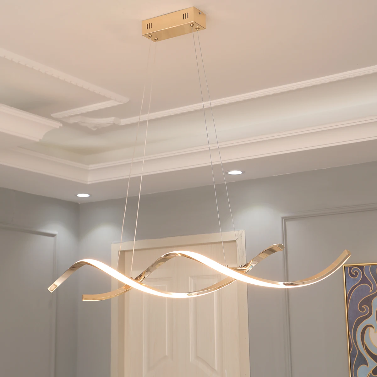 Nordic lamp Modern led pendant lights for dining living room shop led hanging pendant lamp fixture Chrome/Gold Plated finished 4