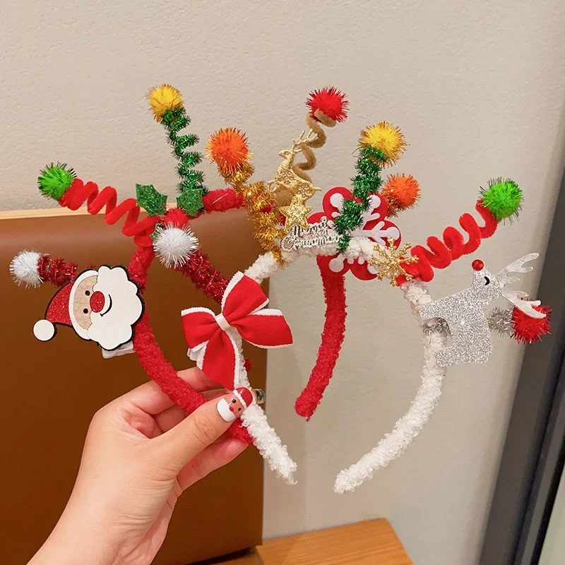 Christmas Headband for Kids and Adults, Santa Claus, Elk, Xmas Tree, Hair Accessories, Photo Props, Christmas Decoration, New Ye