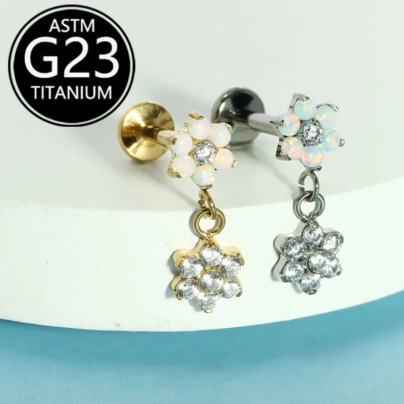 1pcs Body Piercing Jewelry ASTM-F136 Titanium Piercing Titanio Tragus Helix Daith Lobe Flat Back Earrings Labret Daith Lip Stud