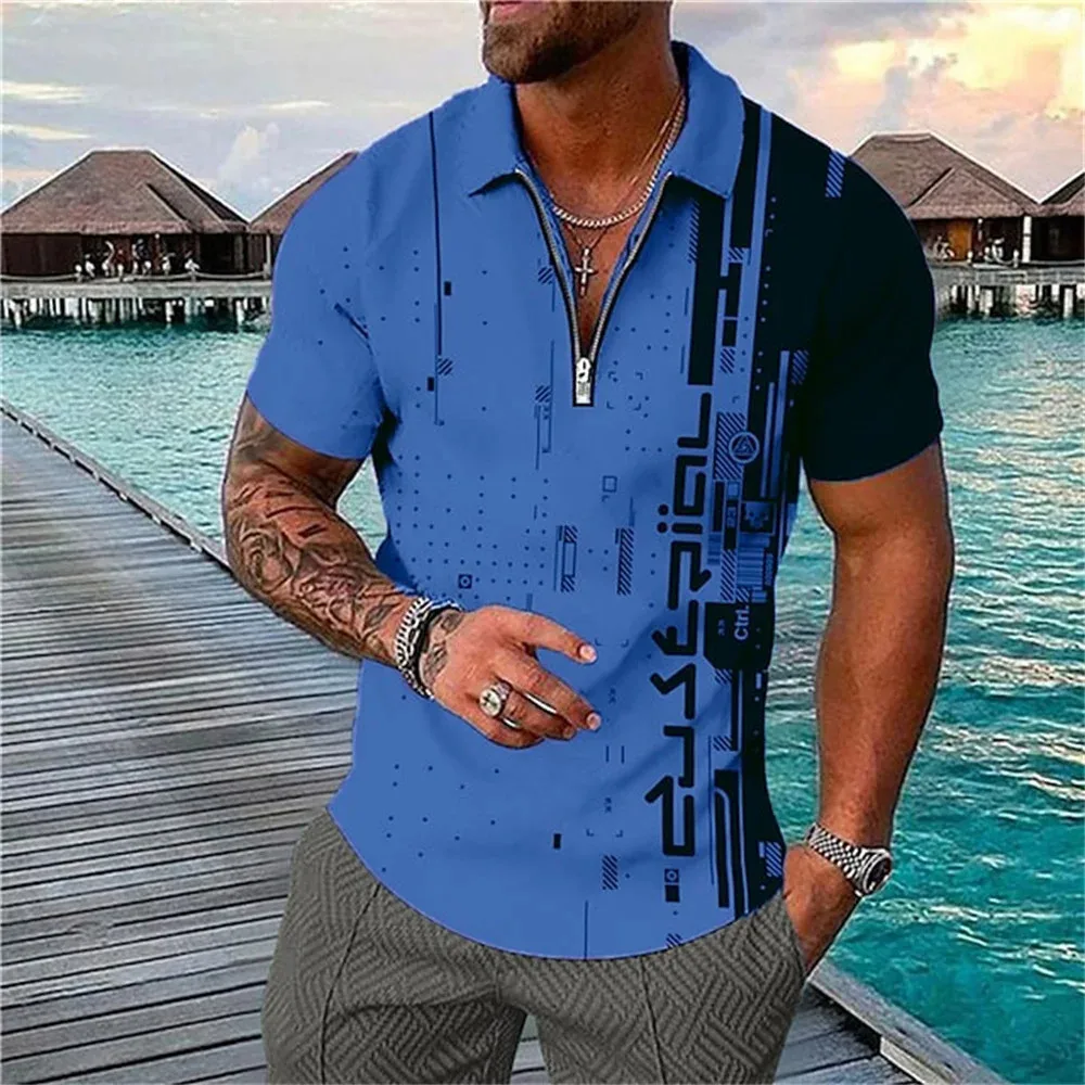Men\'s New T-shirt Classic Short sleeved Polo Shirt Summer Top Casual T-shirt Button Collar Super Large S-4XL Casual Polo Shirt