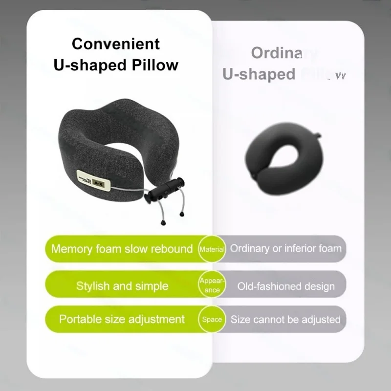 Portable Memory Foam Travel Pillow U-Shaped Ergonomic Neck Support For Airplane Car Office Nap Sleeping Headrest Soft Cushion 6