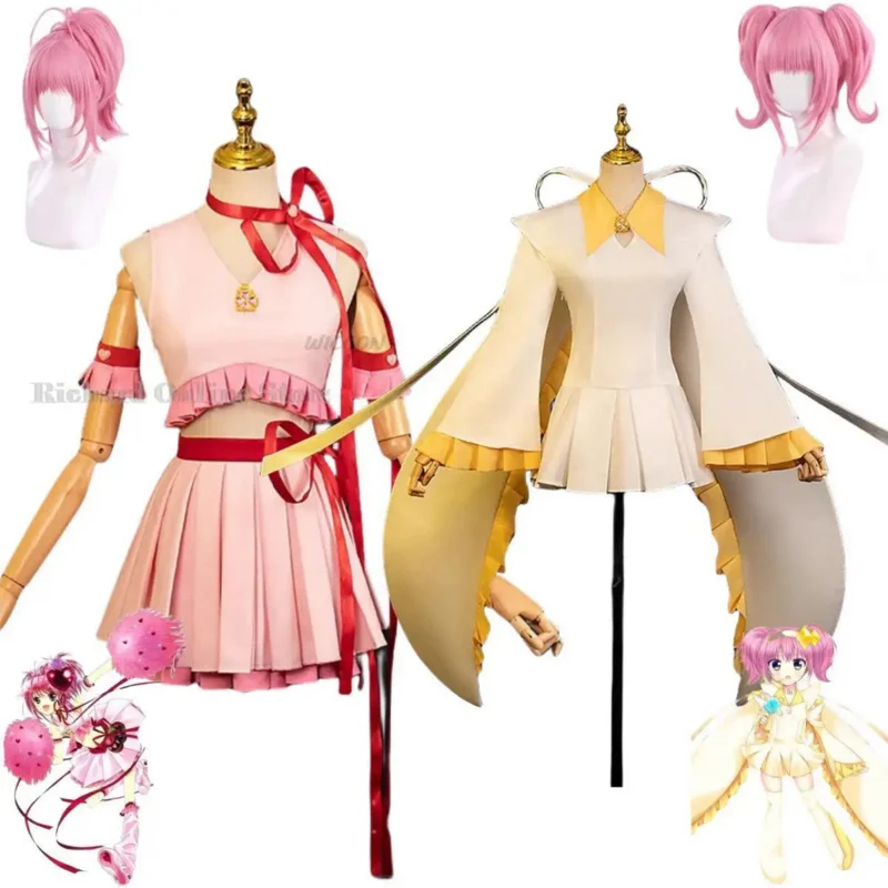 

Anime Shugo Chara Hinamori Amu cosplay costume amulet heart amulet Dia wig combat uniform woman kawaii Carnival party suit