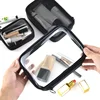 Black Transparent Travel Cosmetic Bag Fashion Waterproof TPU Toiletry Bag New Makeup Storage Bag Clear Zipper Cosmetic Bag 1