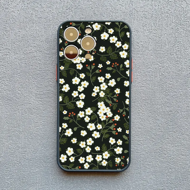 Floral Shockproof Phone Case - Full Graphic Flower Design Cover