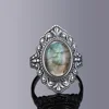 Nasiya Vintage Oval Natural Labradorite Rings For Women S925 Silver Ring Jewelry Finger Ring Gemstone Rings Party Gift