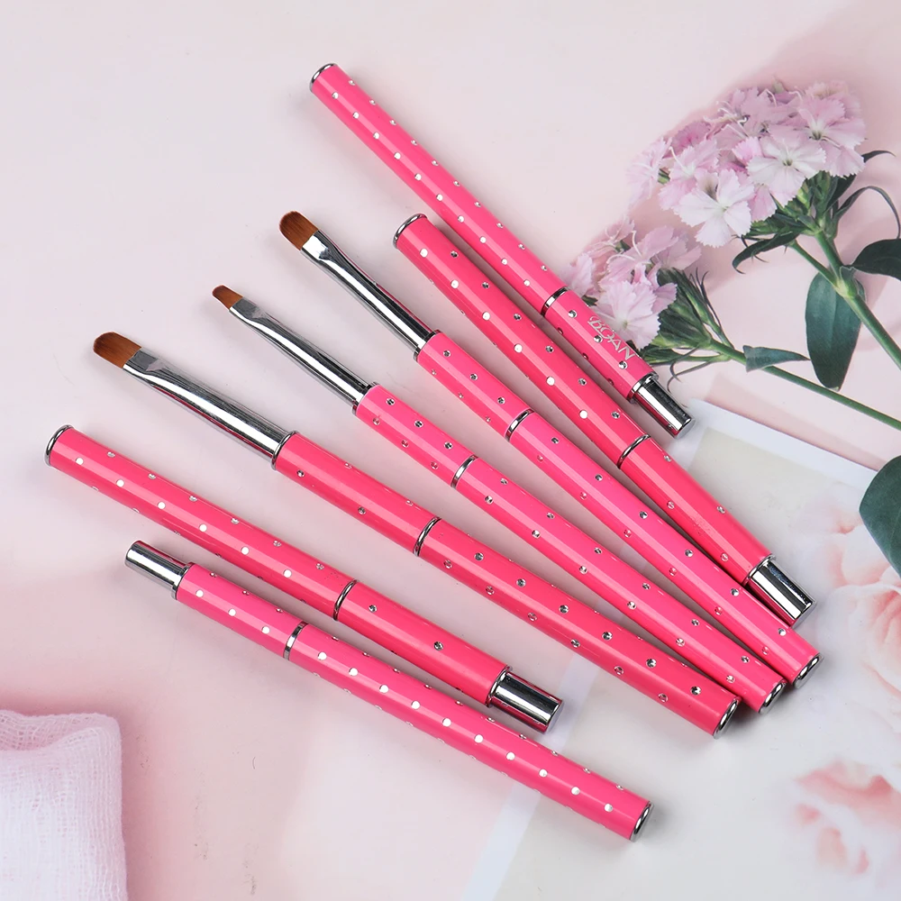 ANGNYA Nail Brush Oval Nail Art Brush For Manicure Pattern Phototherapy Acrylic UV Gel Extension Builder Drawing Painting Pen 6