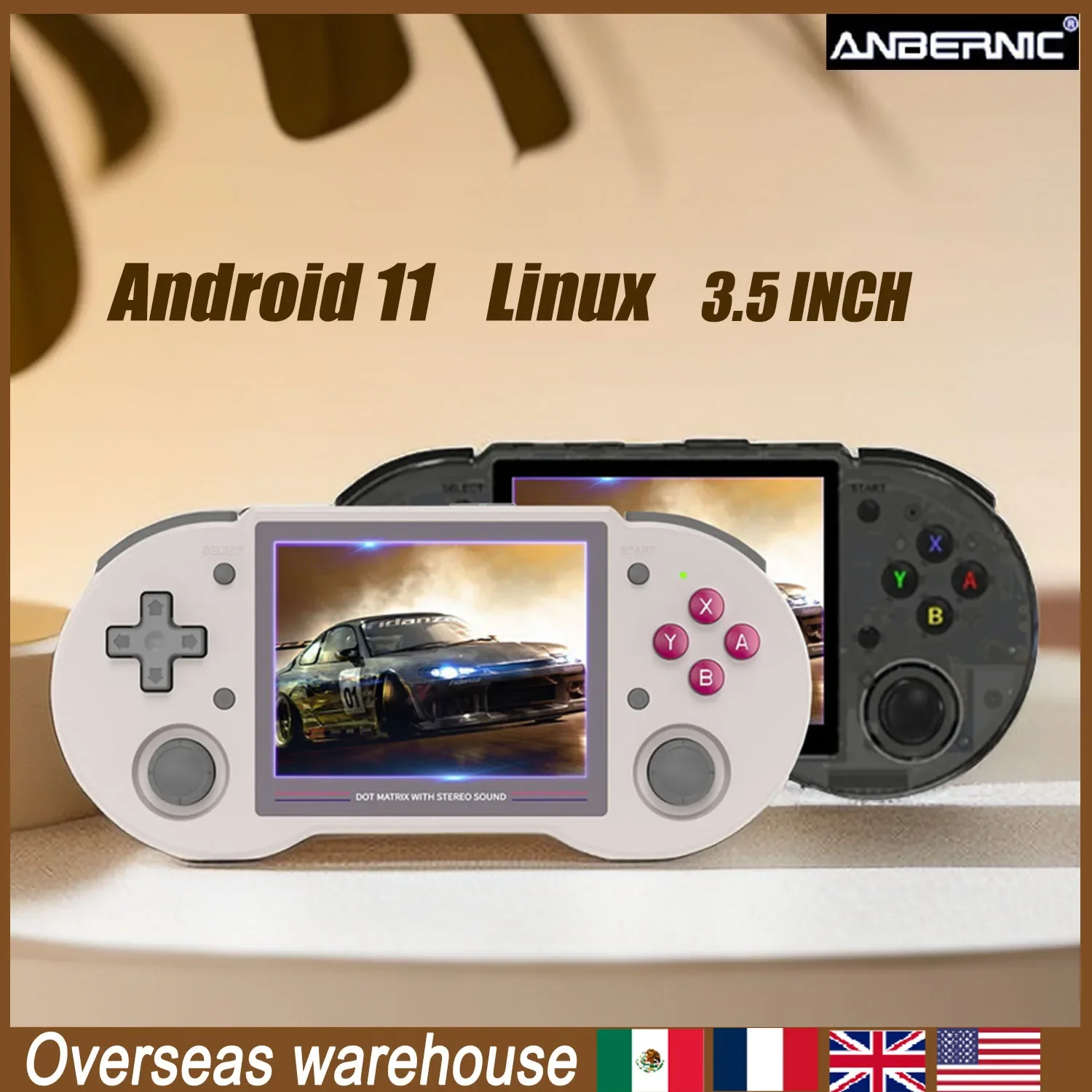 

ANBERNIC RG353P 3,5 дюймов 640*480 ручная игра встроенный 20 симулятор Ретро плеер рукоятка Android 11 Linux OS HD 512G 100000 игры