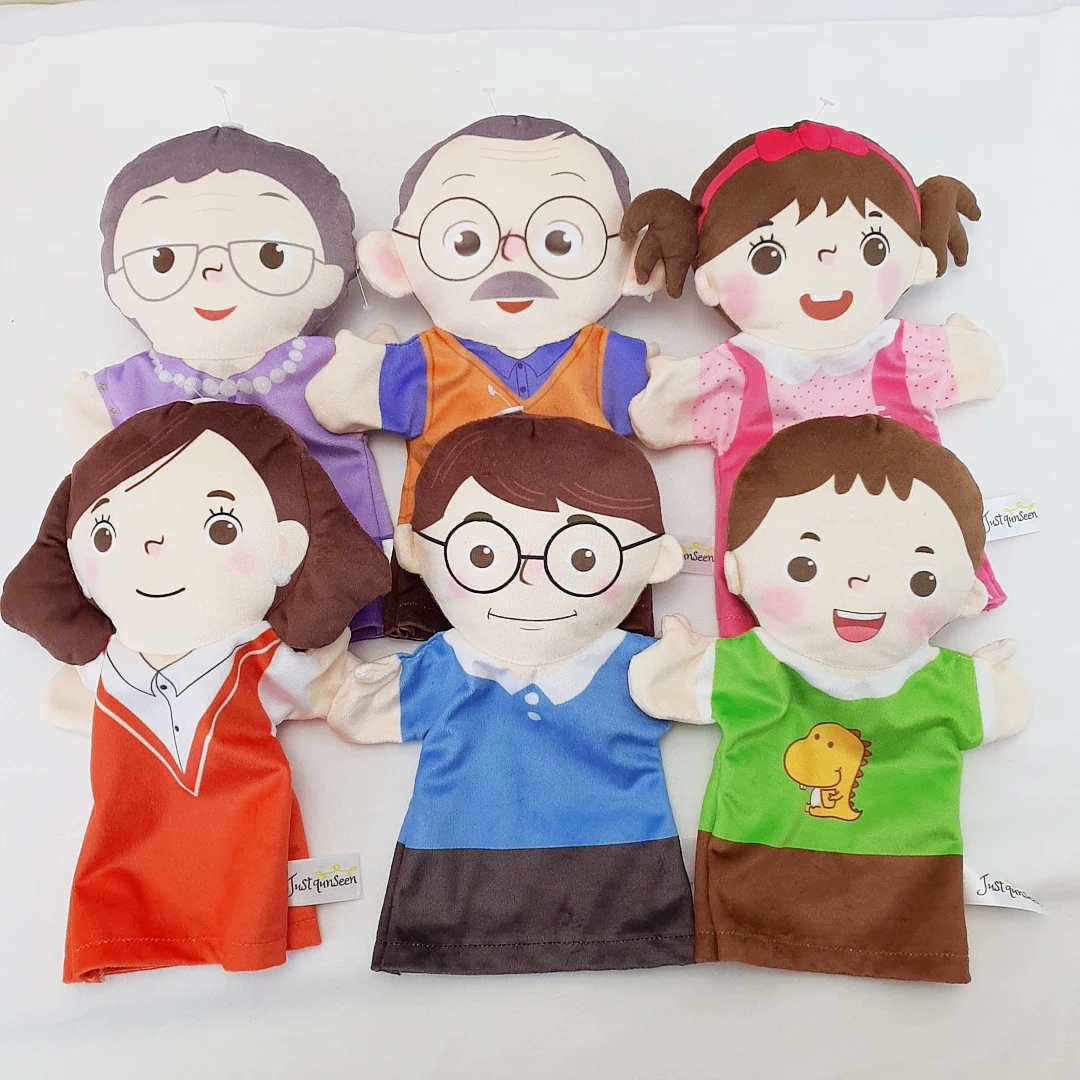 

1/4/6pcs/lot Family Member Hand Puppet Toy Soft Handfoll Stuffed Glove Role Play Story Telling KIds Educational Children Gifts
