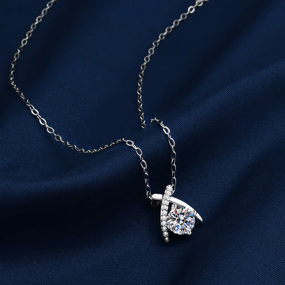 925 Sterling Silver Necklace Pendant Simple Noble AAA Zircon For Woman Men Fashion Wedding Engagement Jewelry Gift pendant necklace silver necklace silver pendant silver necklace charms