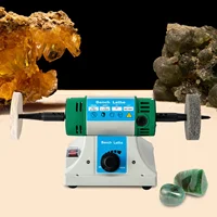 Polisher Machine Adjustable Variable Speed Multi-function Jewelry Rock Polishing Buffer Bench Lathe with 2 Cloth Wheels 2
