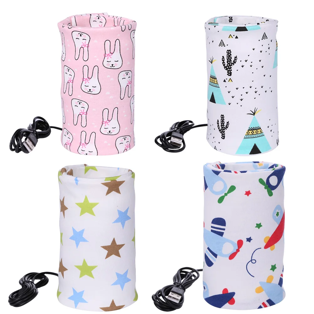 USB Travel Mug Milk Warmer Heater Feeding Bottle Portable Printed Baby Nursing Bottle Insulated Storage Bag 28x13cm Bottle Warmer Milk Bottle Heater