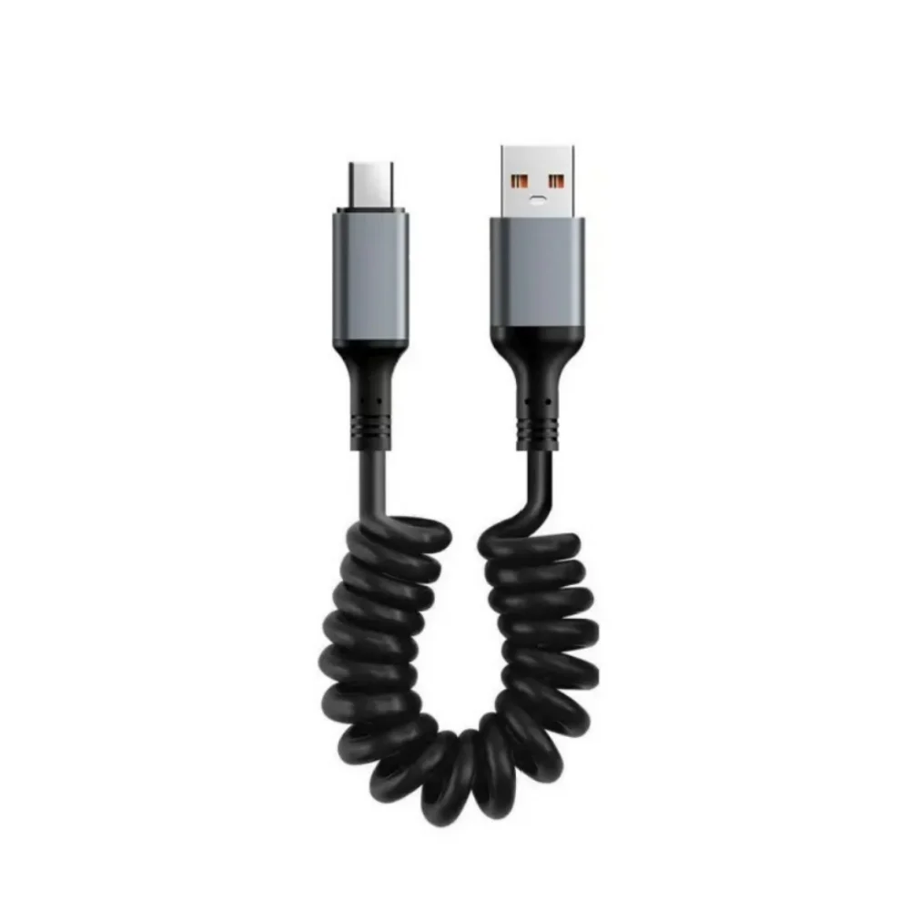ตัวเลือกสินค้า สายชาร์จเร็ว USB-C สปริงยืดหยุ่น 1 เมตร 6A