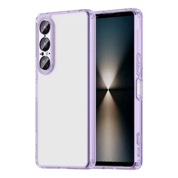 Enhanced Phone Case Cover with TPU Border and Acrylic Backplane - Durable Protective for Sony Xperia 1 VII (Clear-Purple)