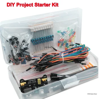 Kit iniziale progetto fai-da-te per Arduino UNO R3 Kit kit elettronico fai-da-te Set di componenti elettronici con scatola 830 punti di collegamento breadboard